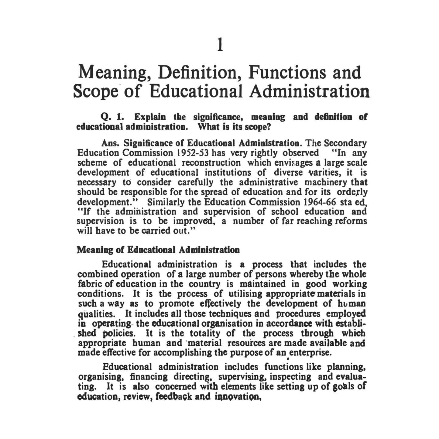 Educational Administration, Planning, Supervision and Financing
