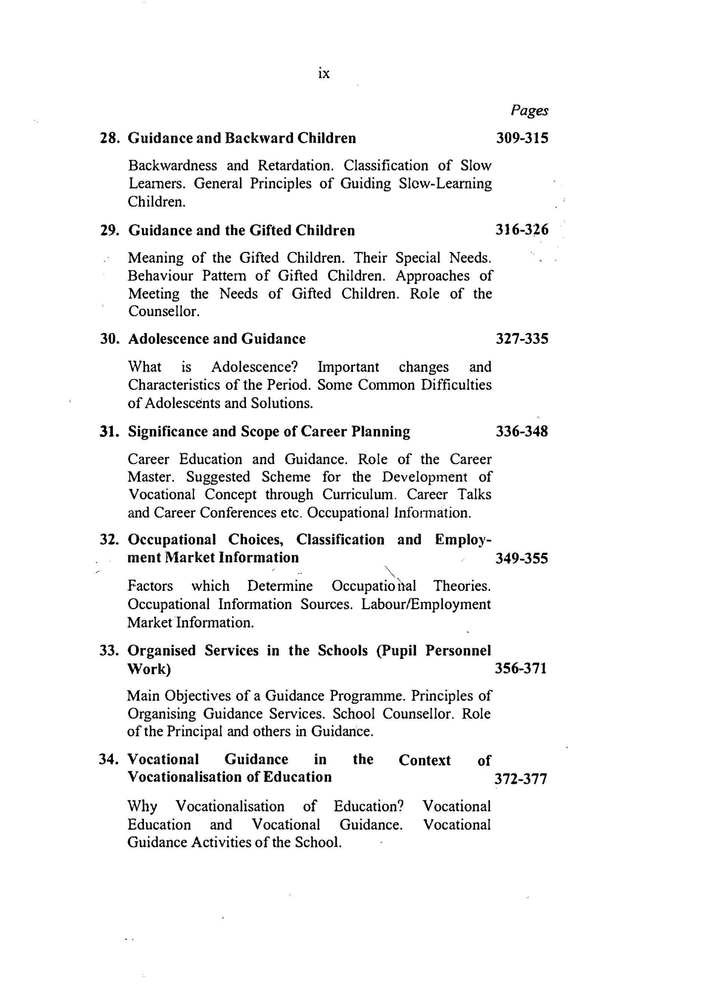Educational, Vocational Guidance and Counselling
