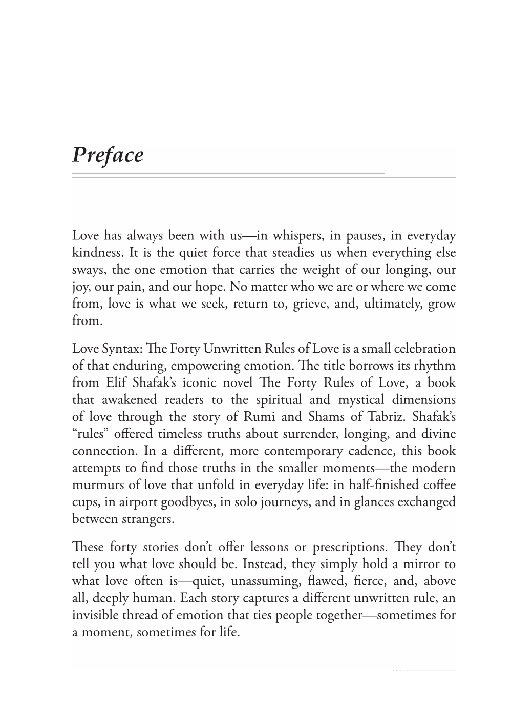 Love Syntax: The Forty Unwritten Rules of Love
