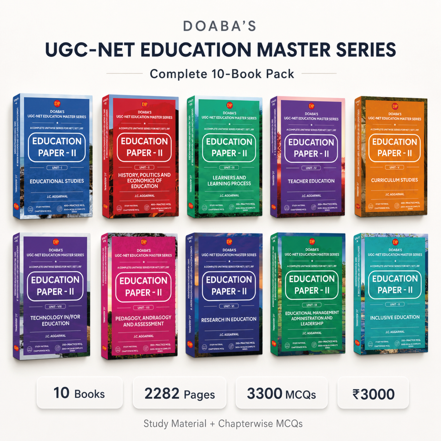 Doaba’s UGC-NET Education Master Series – UGC/NTA (NET | SET | JRF) Education Paper - II (Unit I to X) – Pack of 10 Books