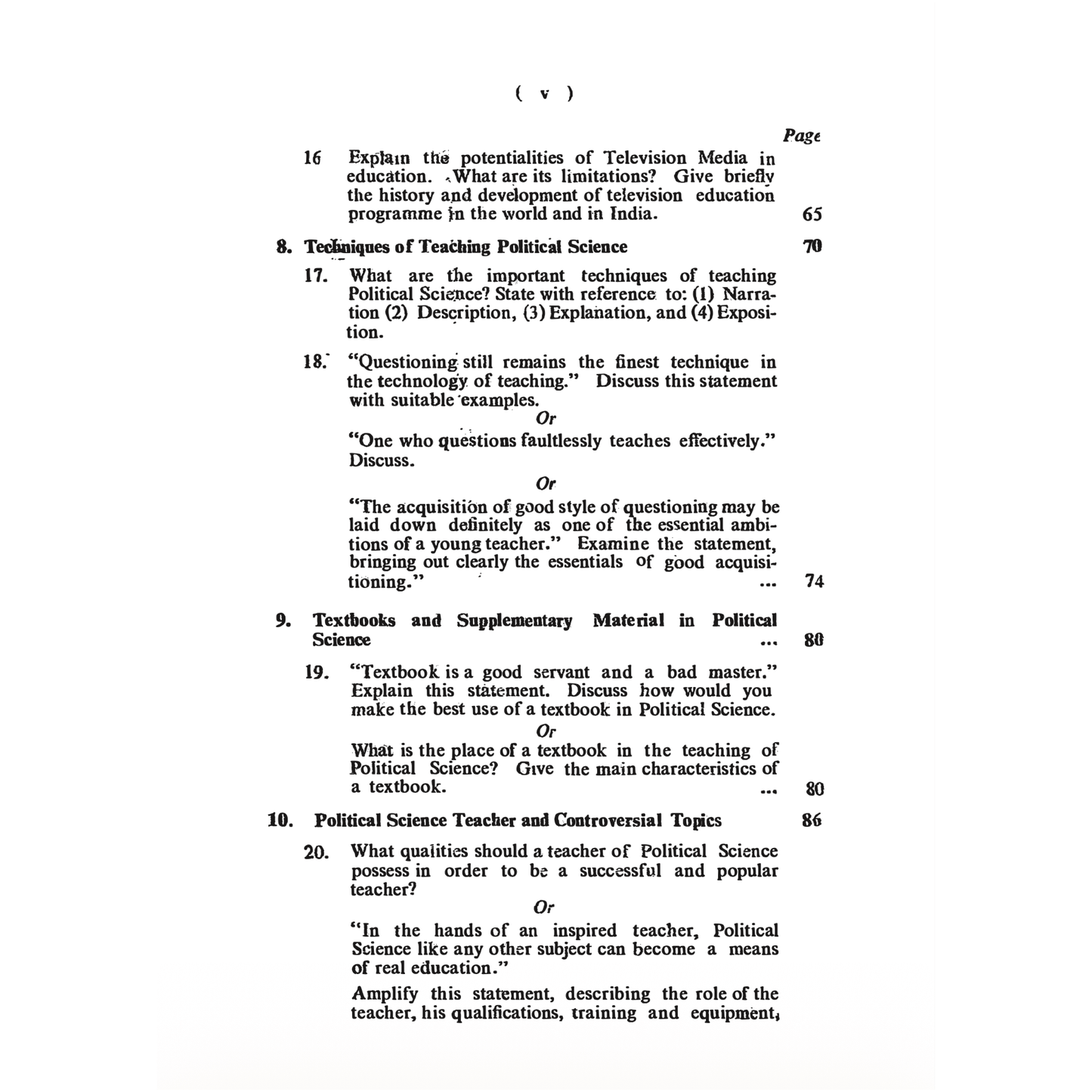 Teaching of Political Science