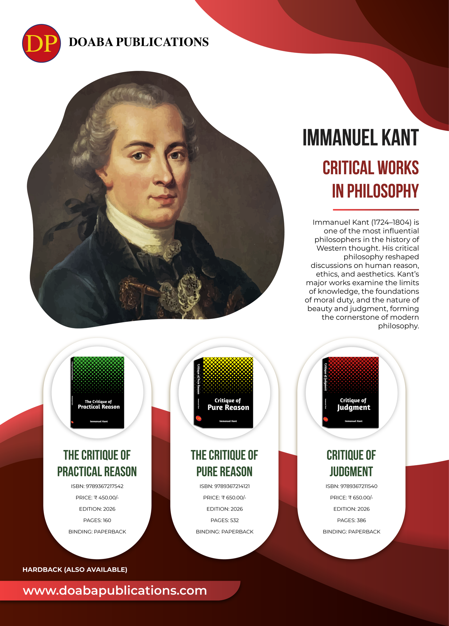 Kant's Critical Works in Philosophy (Critique of Judgment, The Critique of Practical Reason, The Critique of Pure Reason)