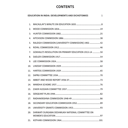 Education in India: Committees, Commissions and Policies