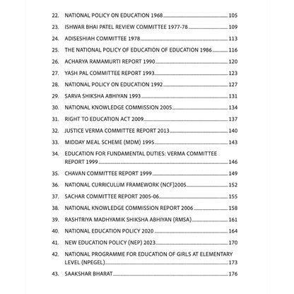 Education in India: Committees, Commissions and Policies