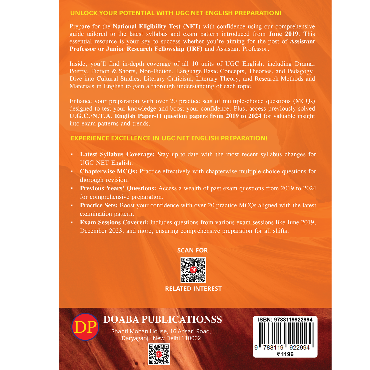 Doaba’s NTA UGC NET | SET | JRF English Paper II – Solved Papers from 2019 to 2024 (2025 Edition)