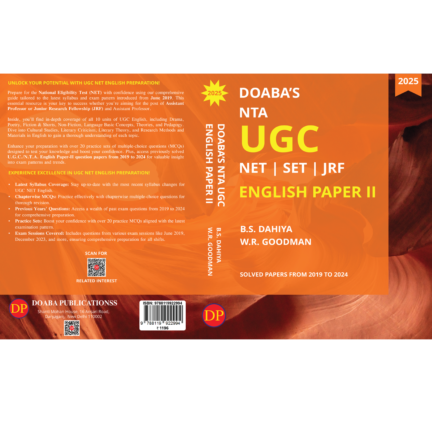 Doaba’s NTA UGC NET | SET | JRF English Paper II – Solved Papers from 2019 to 2024 (2025 Edition)