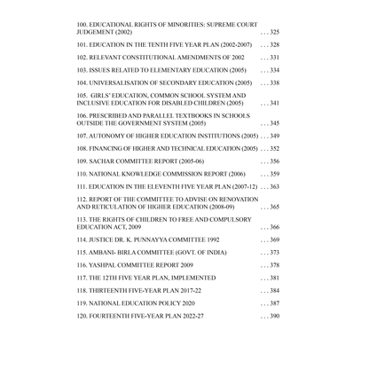 Landmarks in Indian Education: Committees, Reports, and Policies