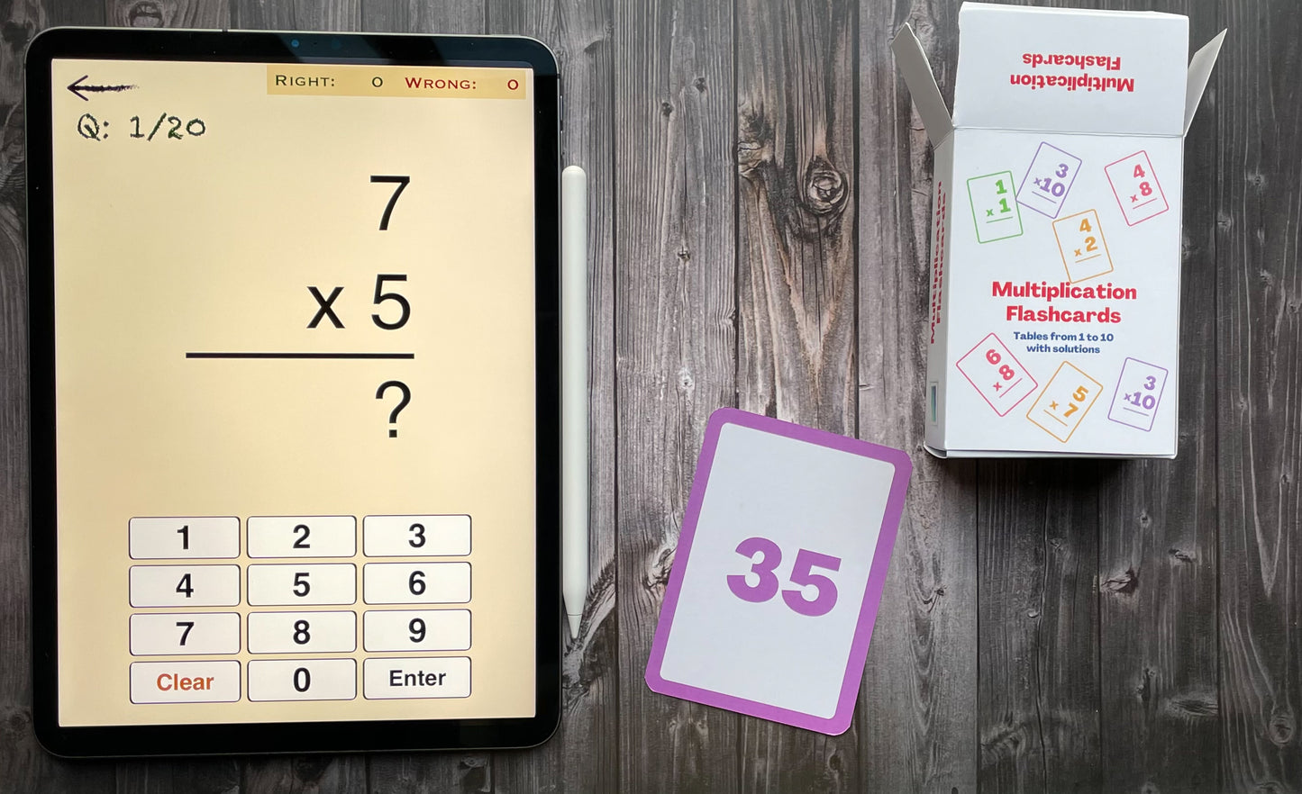 Maths Multiplication Flashcards – Tables from 1 to 10 with Solutions (Pack of 100)