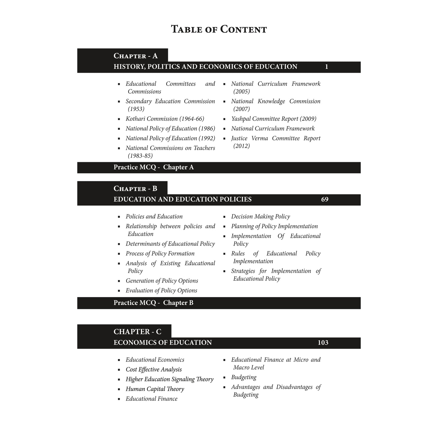 Doaba’s UGC/NTA (NET | SET | JRF) Education Paper - II: Unit - II | History, Politics and Economics of Education