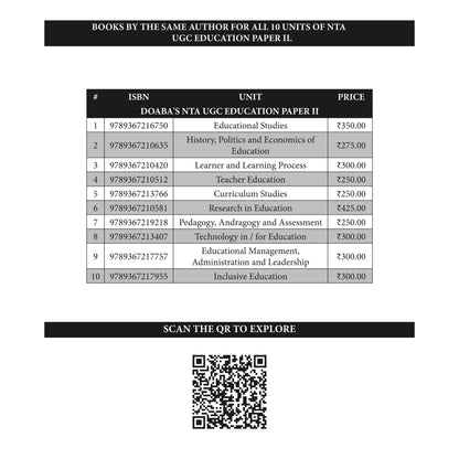 Doaba’s UGC/NTA (NET | SET | JRF) Education Paper - II: Unit - IV | Teacher Education