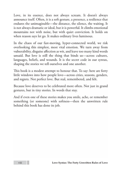 Love Syntax: The Forty Unwritten Rules of Love