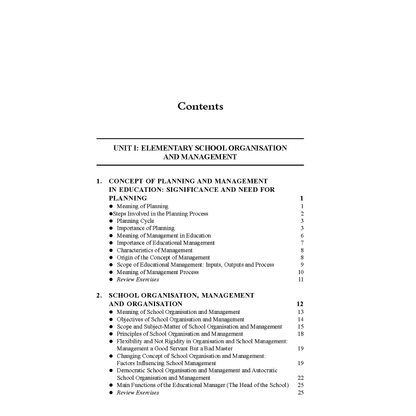 Elementary School Organization and Management