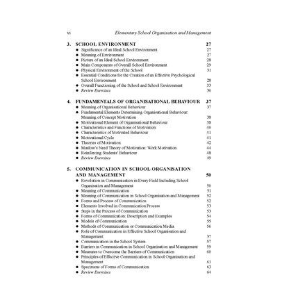 Elementary School Organization and Management