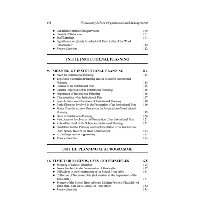 Elementary School Organization and Management