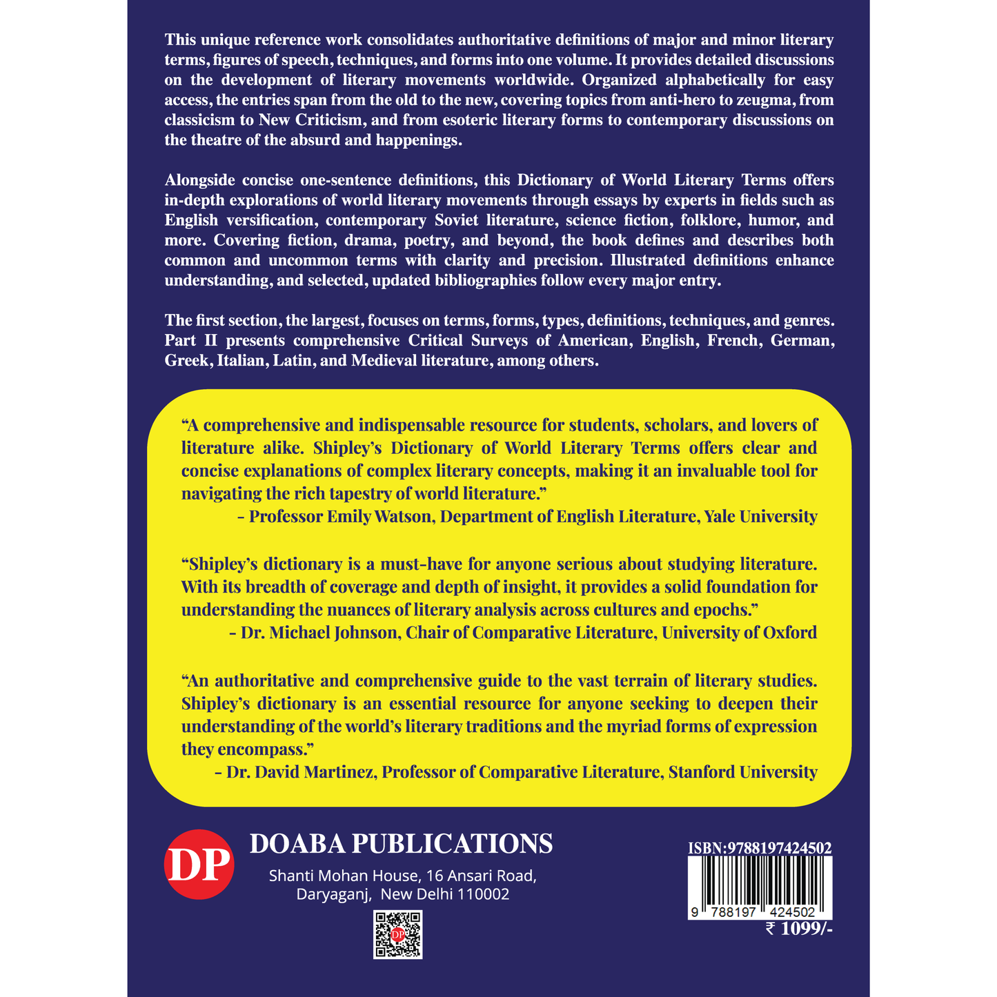 DICTIONARY of WORLD LITERARY TERMS and THEORY