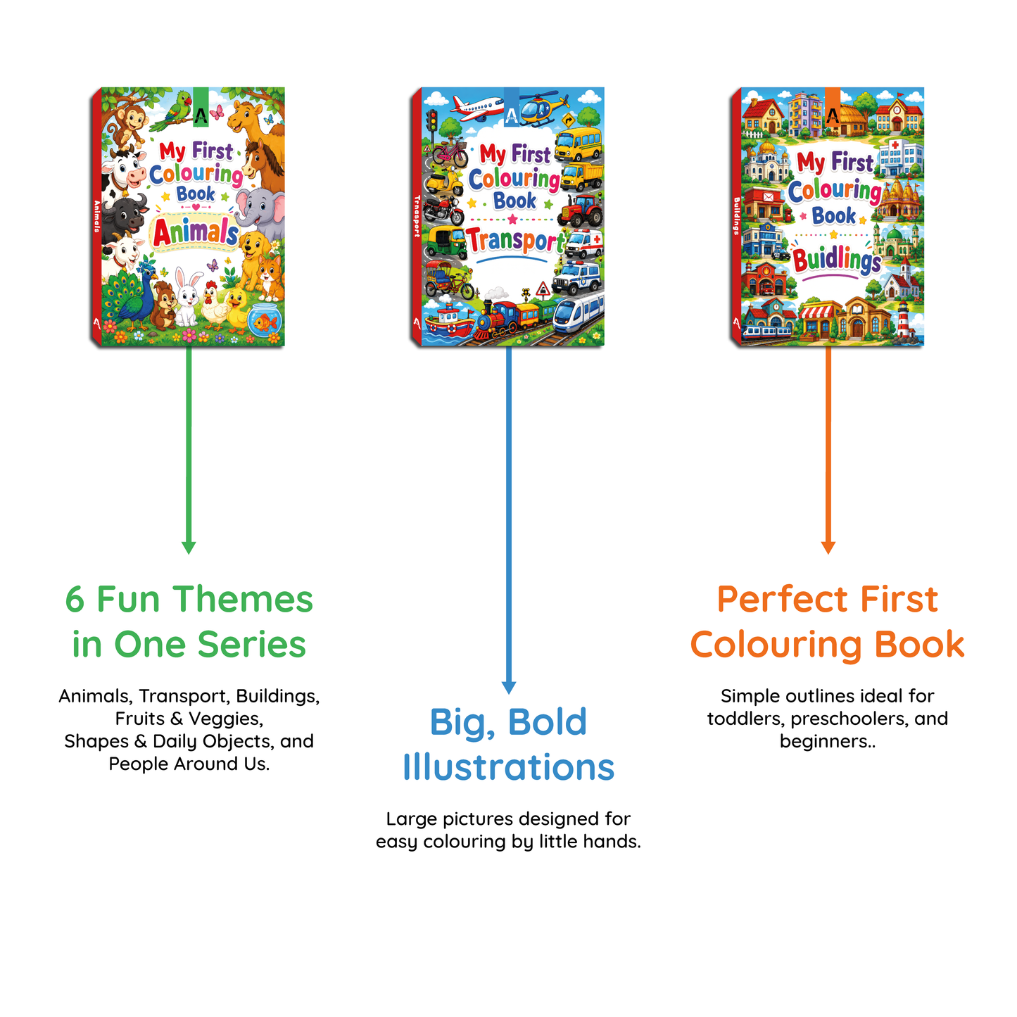 My First Colouring Book Series (Pack of 6)